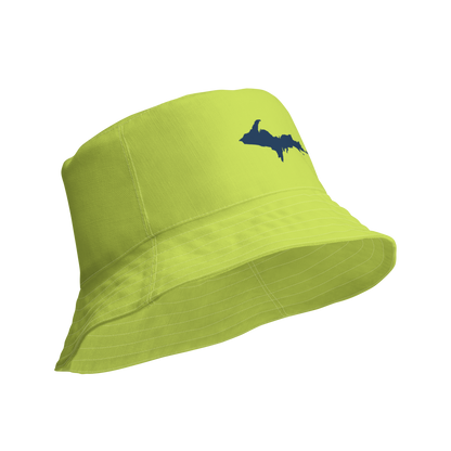 Michigan Upper Peninsula Bucket Hat (w/ Navy UP Outline) | Reversible - Green Gooseberry