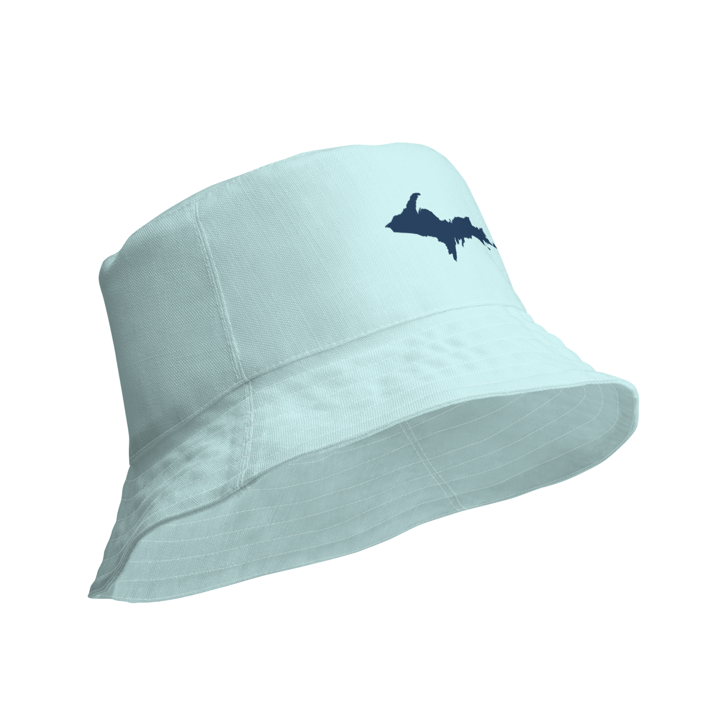 Michigan Upper Peninsula Bucket Hat (w/ Navy UP Outline) | Reversible - Cyan