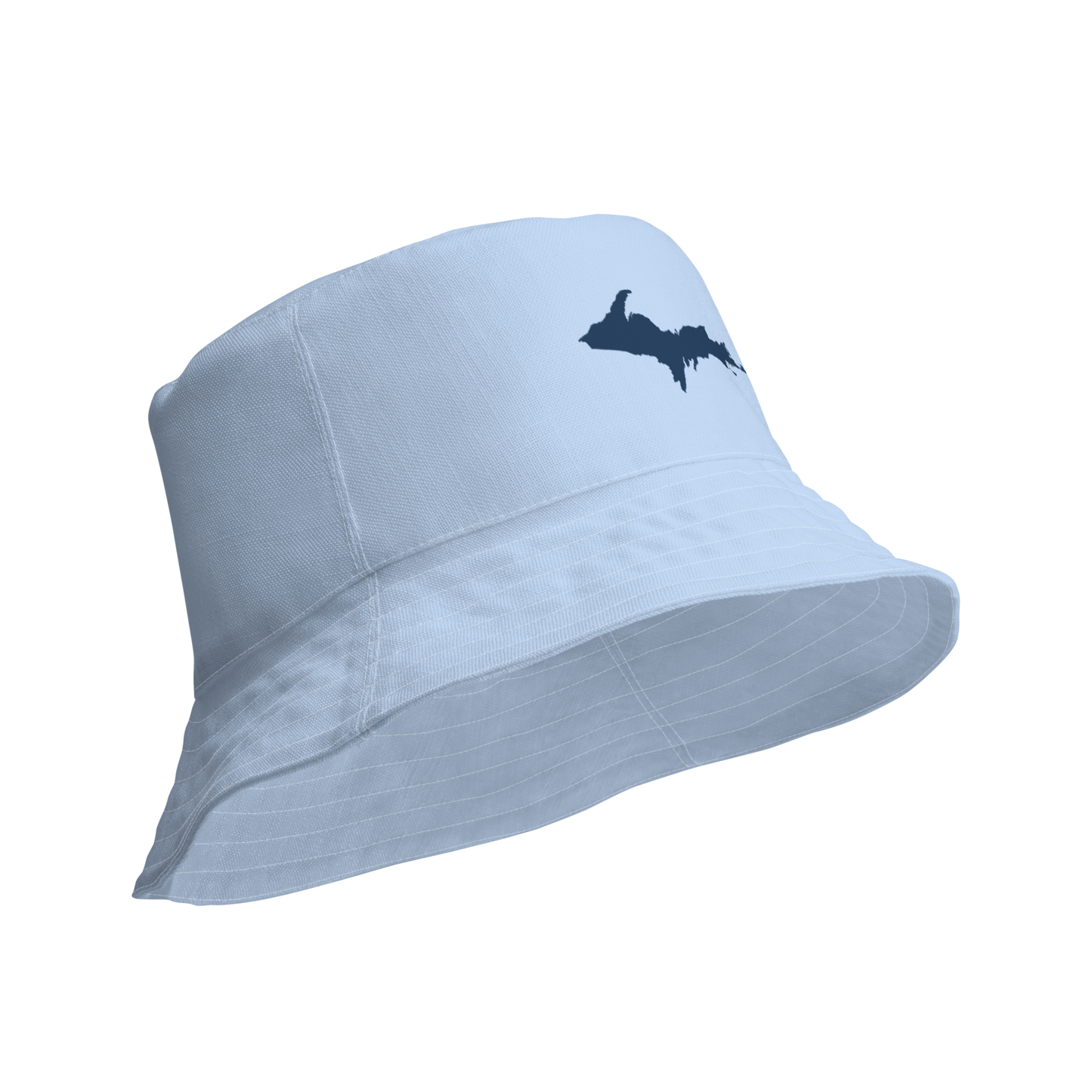 Michigan Upper Peninsula Bucket Hat (w/ Navy UP Outline) | Reversible - Light Blue