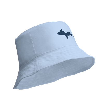 Michigan Upper Peninsula Bucket Hat (w/ Navy UP Outline) | Reversible - Light Blue