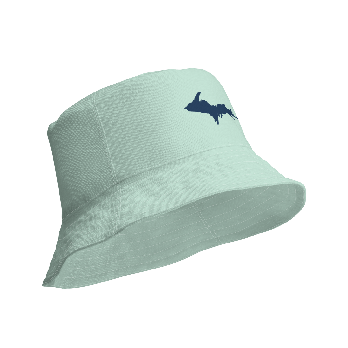 Michigan Upper Peninsula Bucket Hat (w/ Navy UP Outline) | Reversible - Sea Green