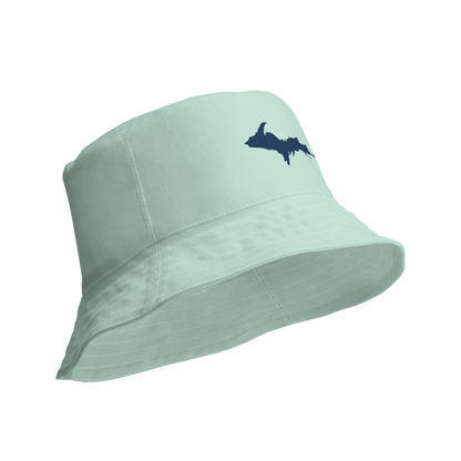 Michigan Upper Peninsula Bucket Hat (w/ Navy UP Outline) | Reversible - Sea Green