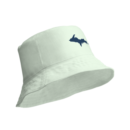 Michigan Upper Peninsula Bucket Hat (w/ Navy UP Outline) | Reversible - Dew Green