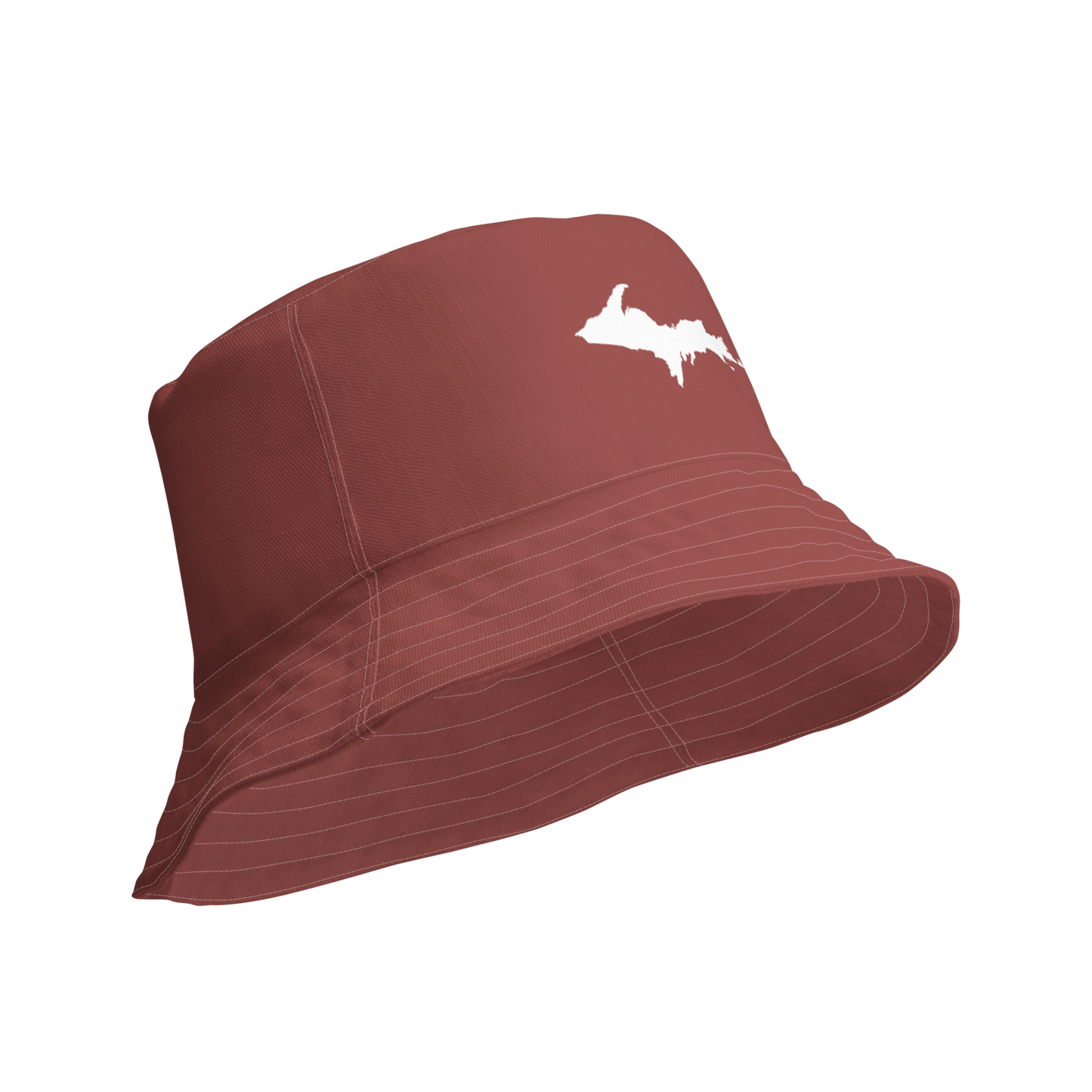 Michigan Upper Peninsula Bucket Hat (w/ UP Outline) | Reversible - Ore Dock Red