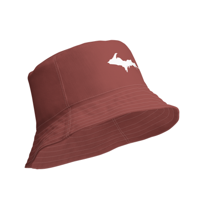 Michigan Upper Peninsula Bucket Hat (w/ UP Outline) | Reversible - Ore Dock Red