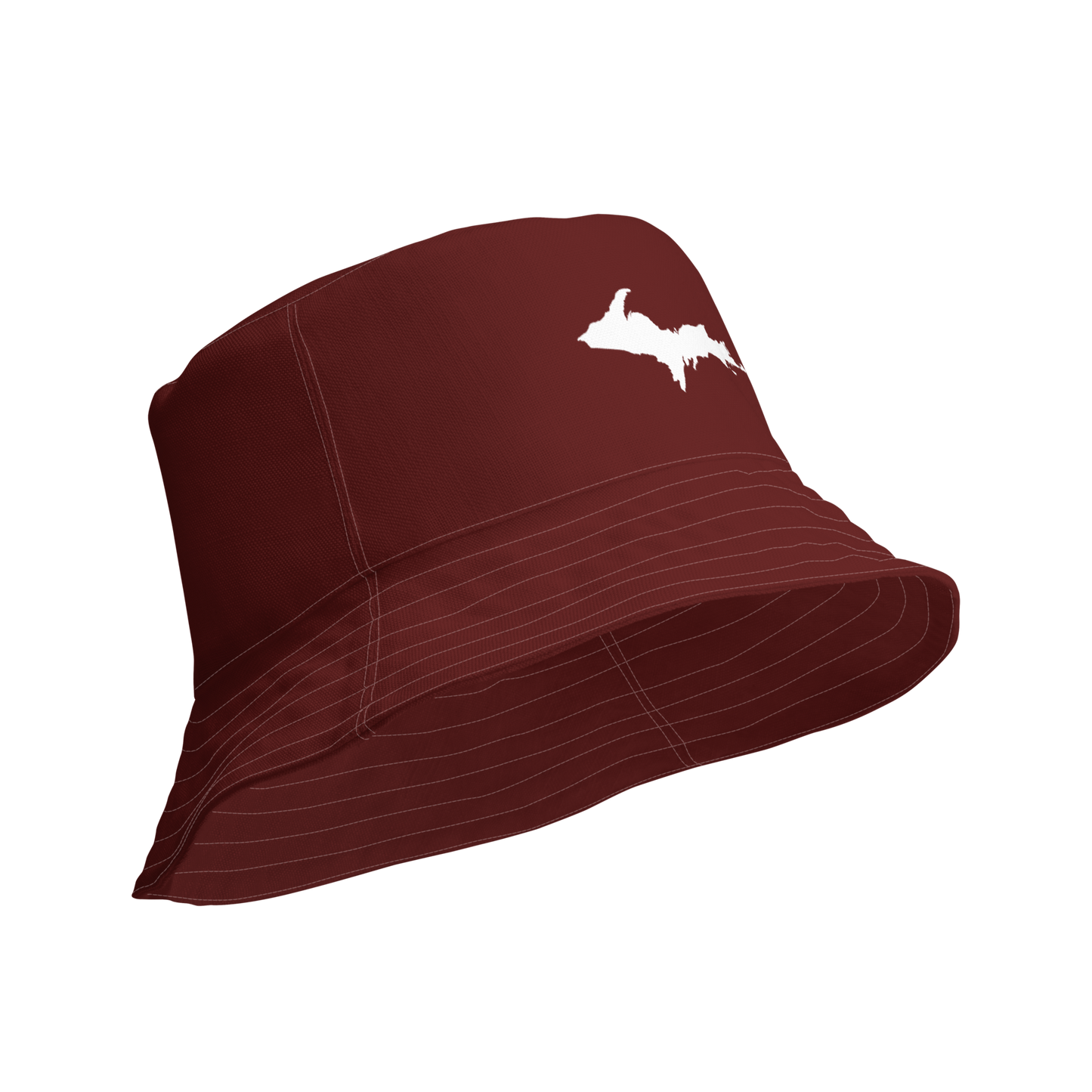 Michigan Upper Peninsula Bucket Hat (w/ UP Outline) | Reversible - Cherrywood Color