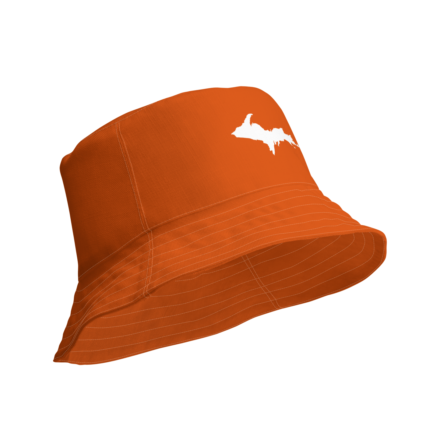 Michigan Upper Peninsula Bucket Hat (w/ UP Outline) | Reversible - Maple Leaf Orange