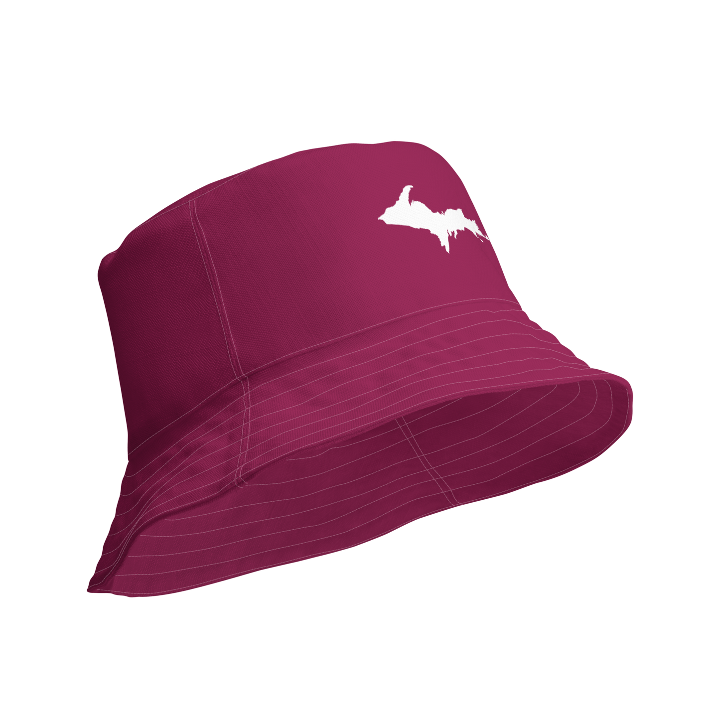 Michigan Upper Peninsula Bucket Hat (w/ UP Outline) | Reversible - Ruby Red