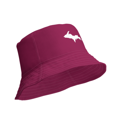 Michigan Upper Peninsula Bucket Hat (w/ UP Outline) | Reversible - Ruby Red