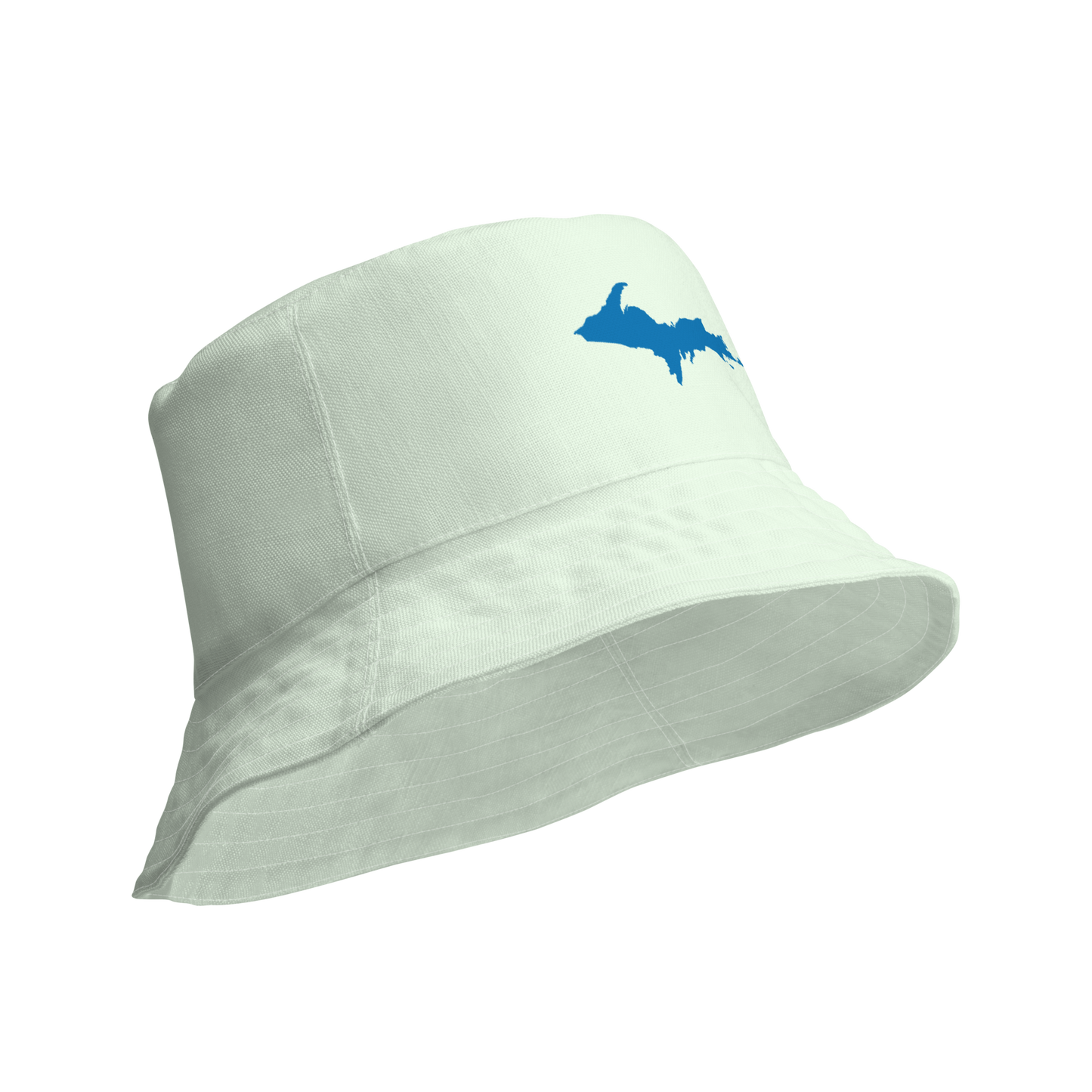 Michigan Upper Peninsula Bucket Hat (w/ Azure UP Outline) | Reversible - Dew Green