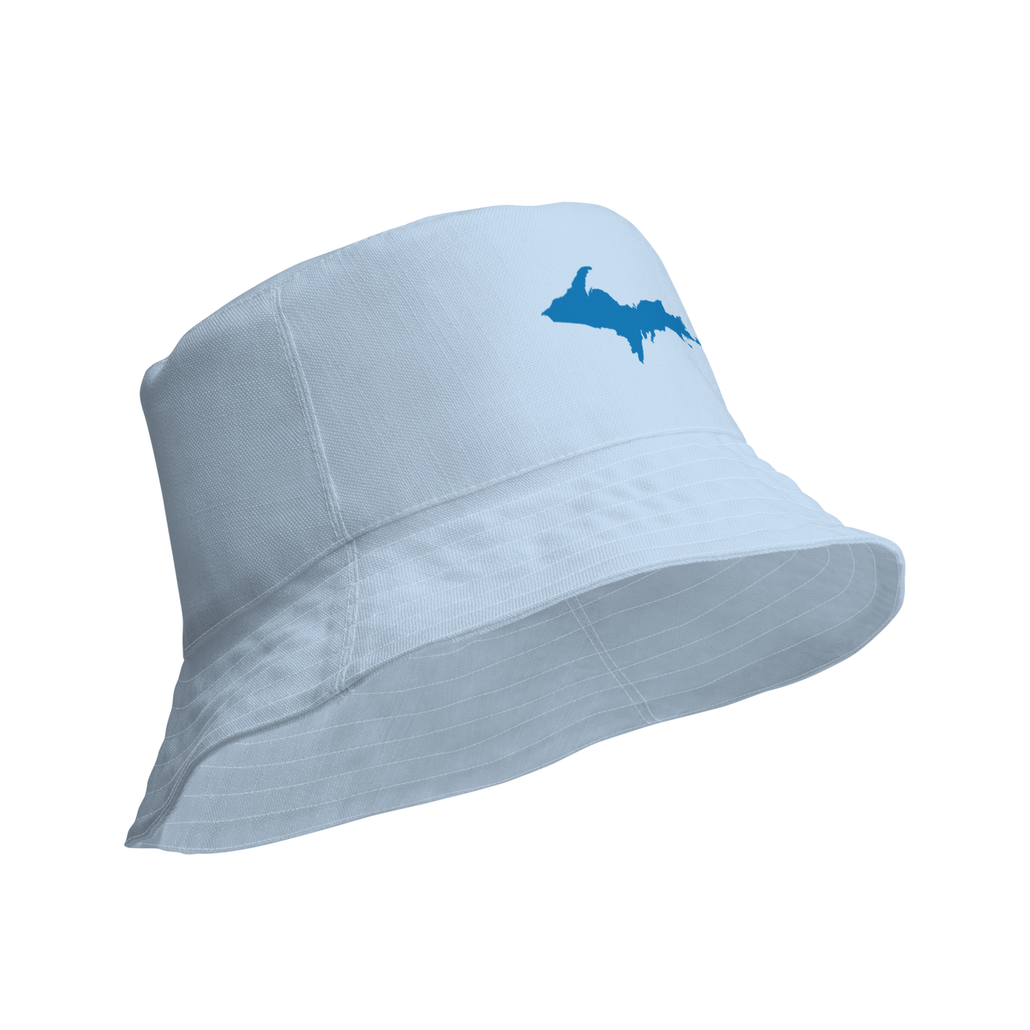 Michigan Upper Peninsula Bucket Hat (w/ Azure UP Outline) | Reversible - Light Blue