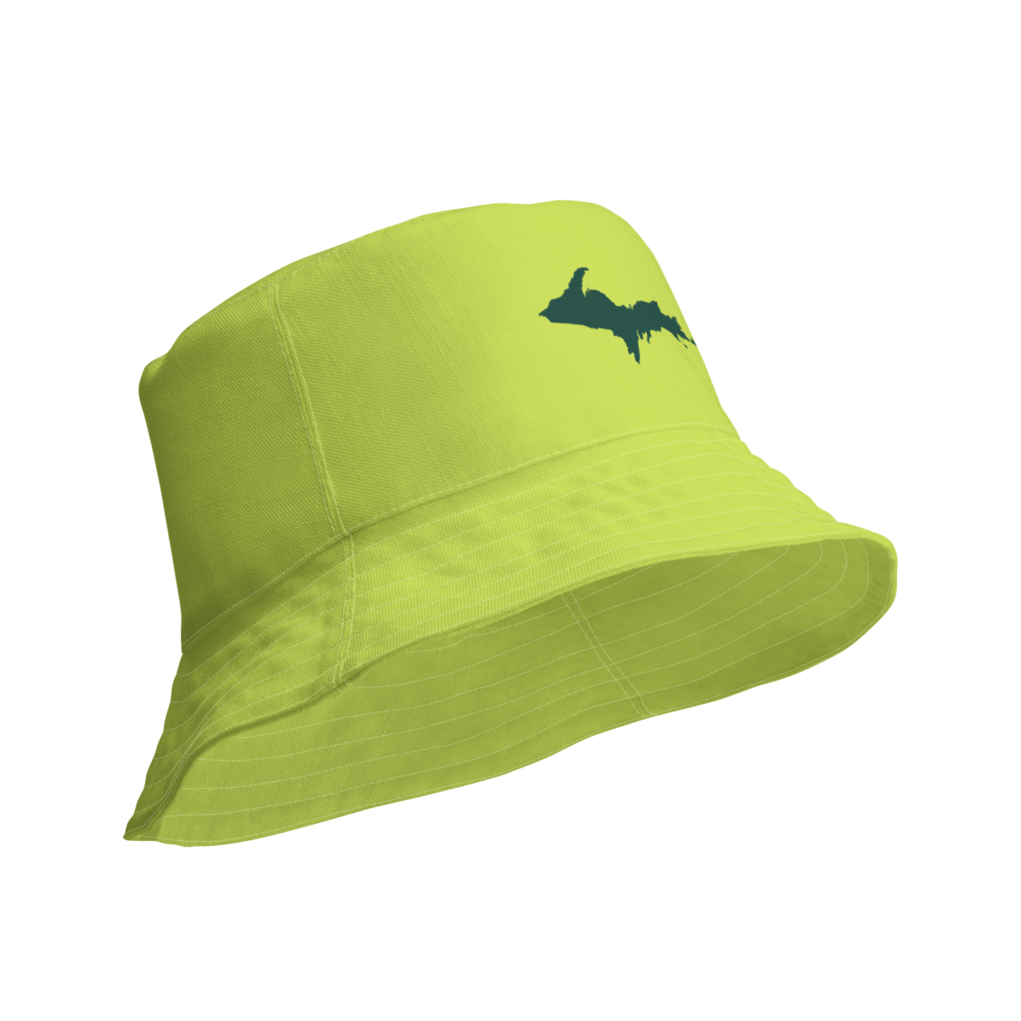 Michigan Upper Peninsula Bucket Hat (w/ Green UP Outline) | Reversible - Gooseberry Green