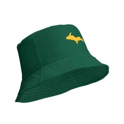 Michigan Upper Peninsula Bucket Hat (w/ Gold UP Outline) | Reversible - Superior Green