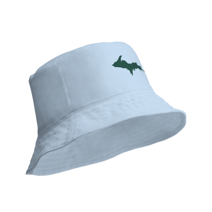 Michigan Upper Peninsula Bucket Hat (w/ Green UP Outline) | Reversible - Light Blue