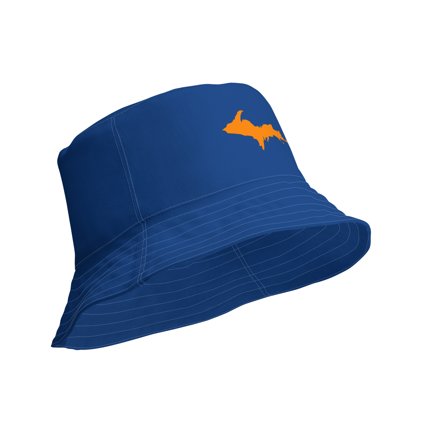 Michigan Upper Peninsula Bucket Hat (w/ Orange UP Outline) | Reversible - Dark Blue