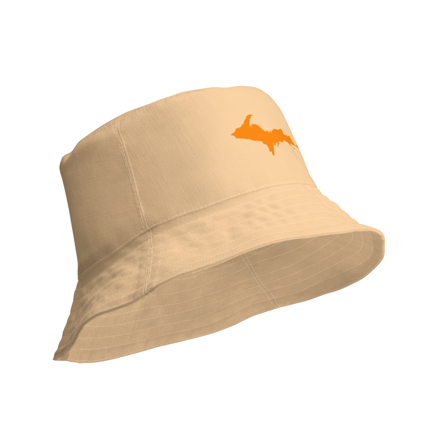 Michigan Upper Peninsula Bucket Hat (w/ Orange UP Outline) | Reversible - Pale Apricot