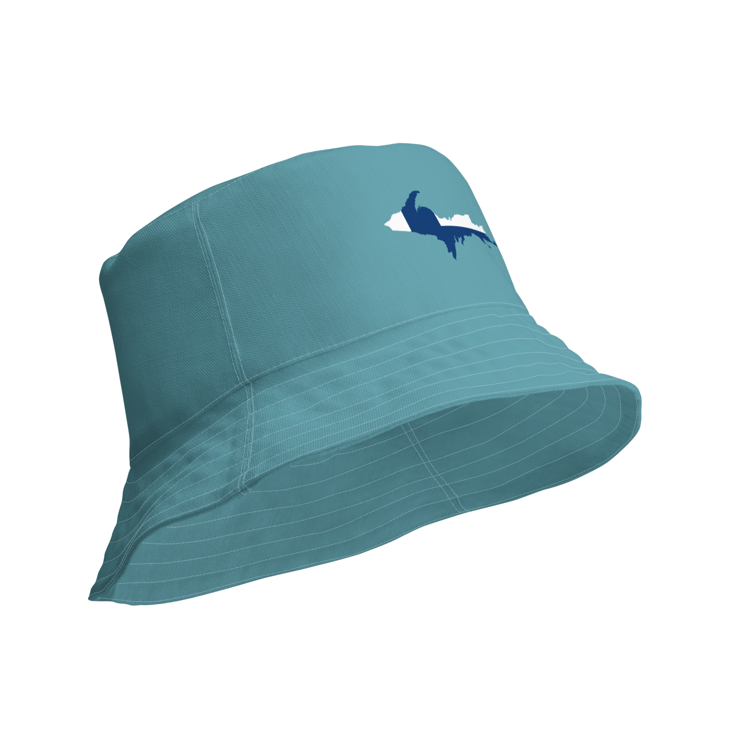 Michigan Upper Peninsula Bucket Hat (w/ UP Finland Flag) | Reversible - Lake Huron Blue