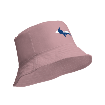 Michigan Upper Peninsula Bucket Hat (w/ UP Finland Flag) | Reversible - Cherry Blossom Pink