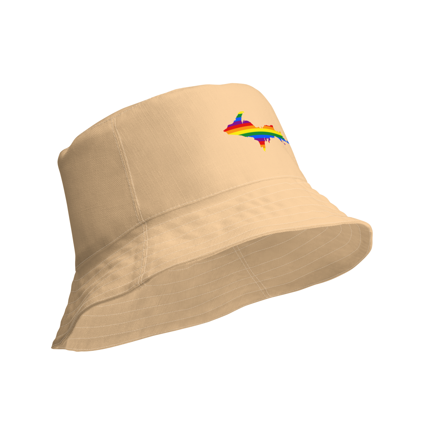 Michigan Upper Peninsula Bucket Hat (w/ UP Pride Flag) | Reversible - Pale Apricot