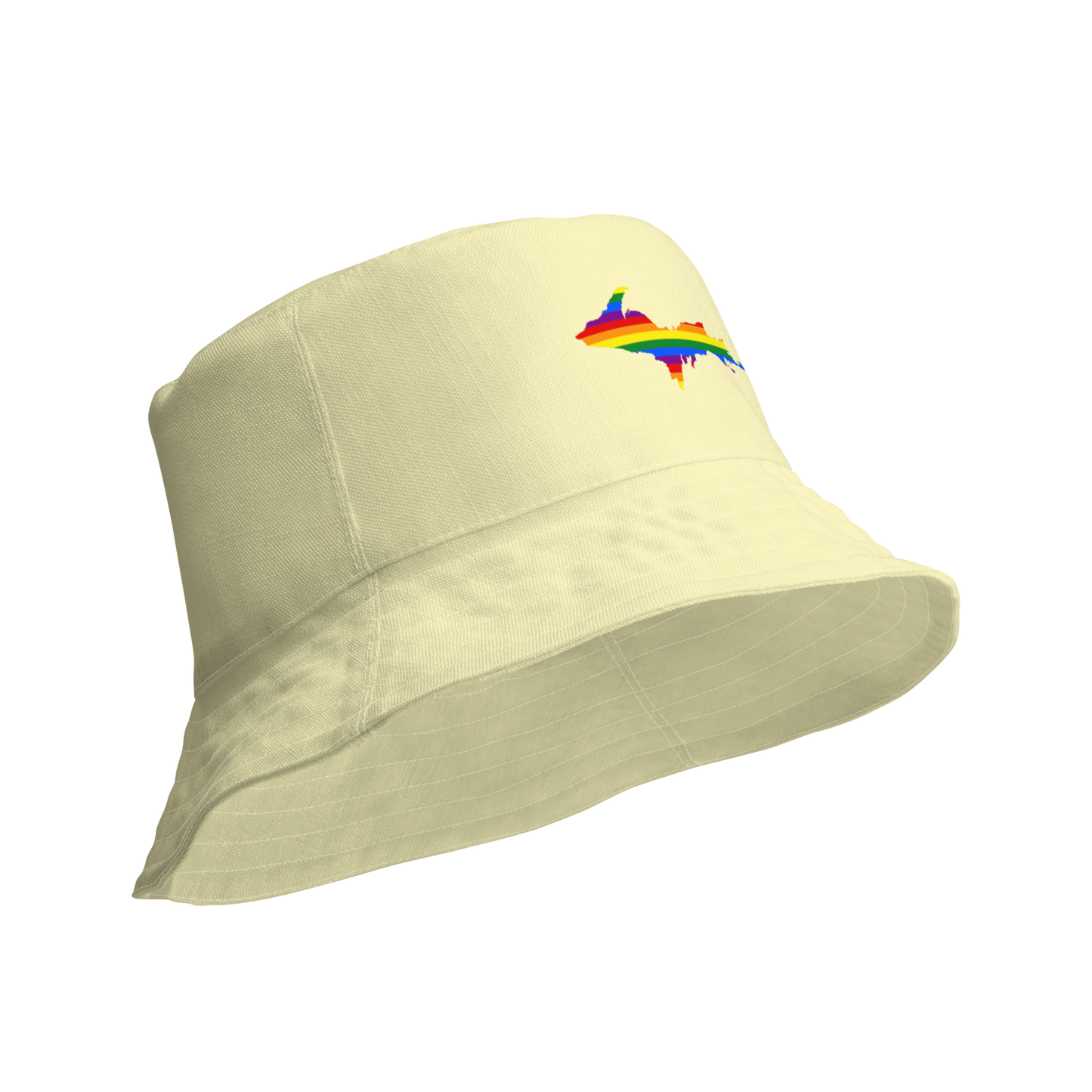 Michigan Upper Peninsula Bucket Hat (w/ UP Pride Flag) | Reversible - Canary Yellow