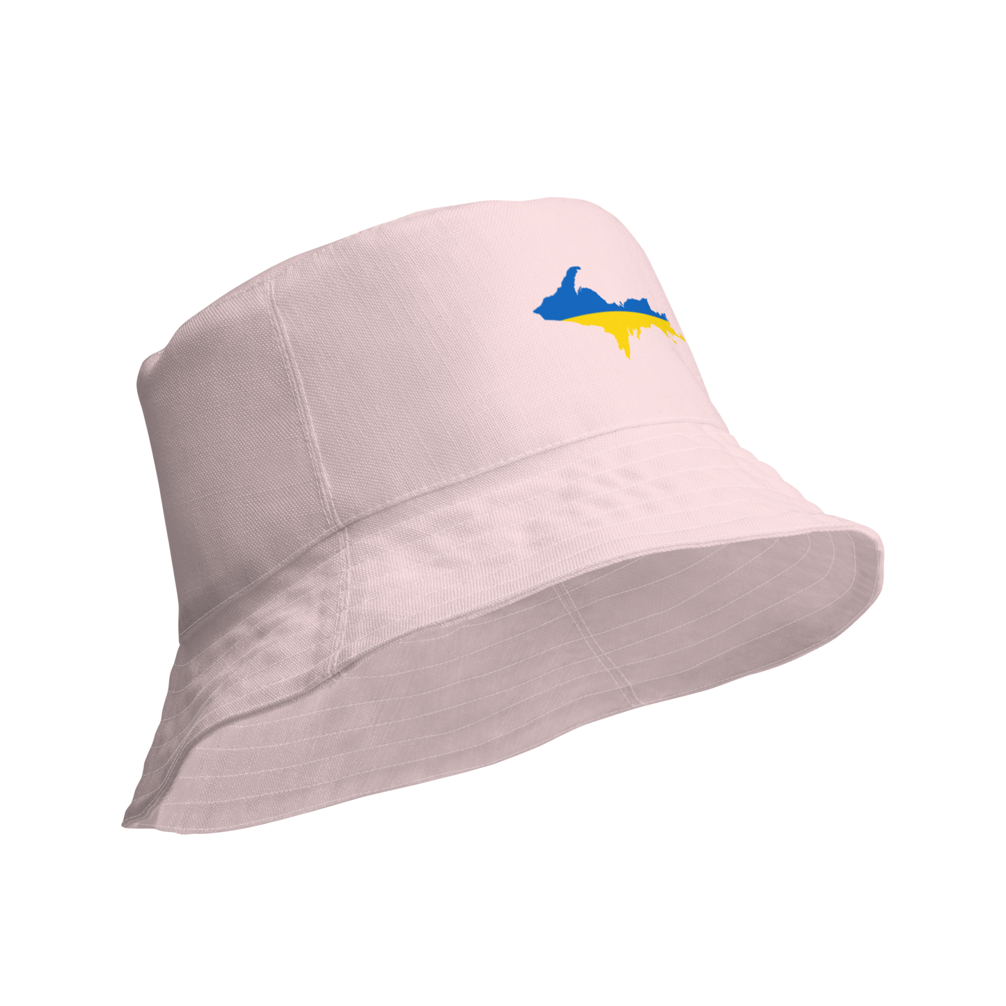 Michigan Upper Peninsula Bucket Hat (w/ UP Ukraine Flag) | Reversible - Pink