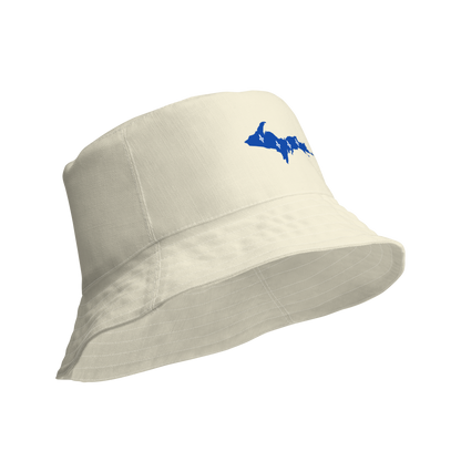 Michigan Upper Peninsula Bucket Hat (w/ UP Quebec Flag) | Reversible - Ivory White