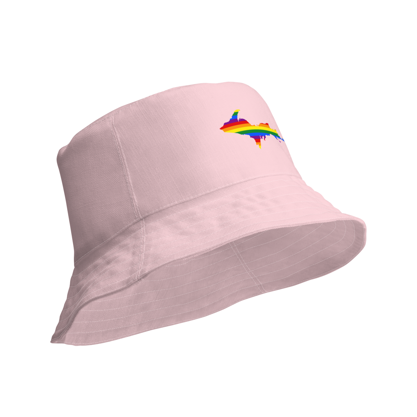 Michigan Upper Peninsula Bucket Hat (w/ UP Pride Flag) | Reversible - Pale Pink