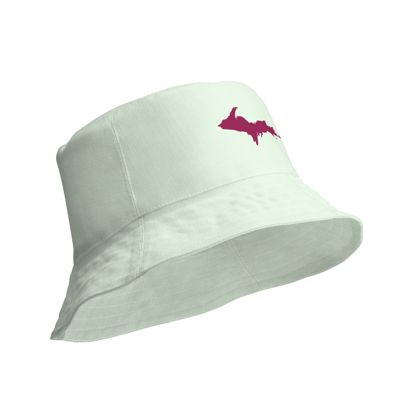 Michigan Upper Peninsula Bucket Hat (w/ Ruby Red UP Outline) | Reversible - Dew Green