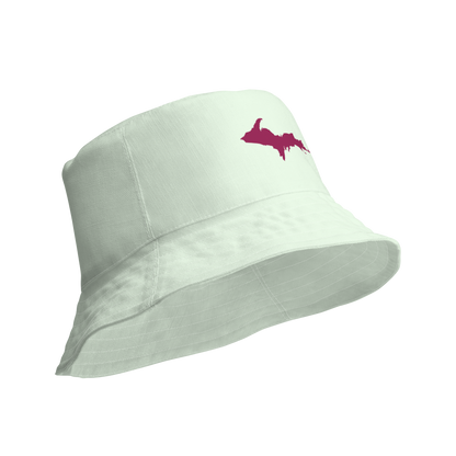 Michigan Upper Peninsula Bucket Hat (w/ Ruby Red UP Outline) | Reversible - Dew Green