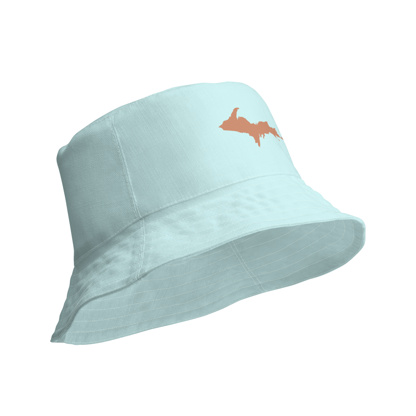 Michigan Upper Peninsula Bucket Hat (w/ Copper UP Outline) | Reversible - Cyan