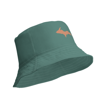 Michigan Upper Peninsula Bucket Hat (w/ Copper UP Outline) | Reversible - Copper Green