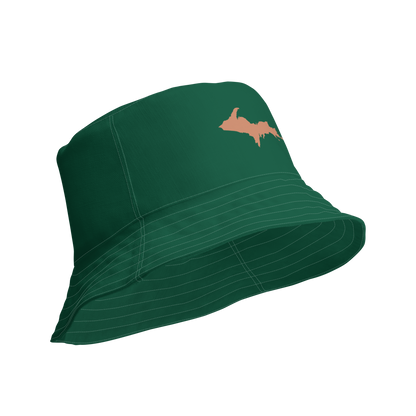 Michigan Upper Peninsula Bucket Hat (w/ Copper UP Outline) | Reversible - Superior Green