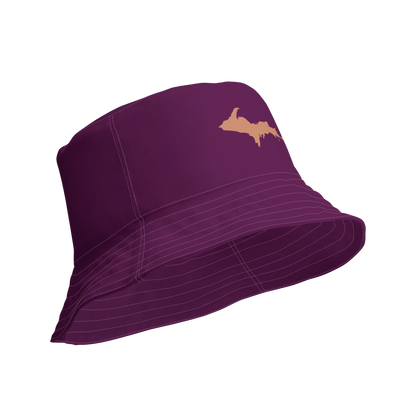 Michigan Upper Peninsula Bucket Hat (w/ Copper UP Outline) | Reversible - Tyrian Purple