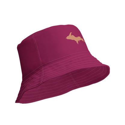 Michigan Upper Peninsula Bucket Hat (w/ Copper UP Outline) | Reversible - Ruby Red