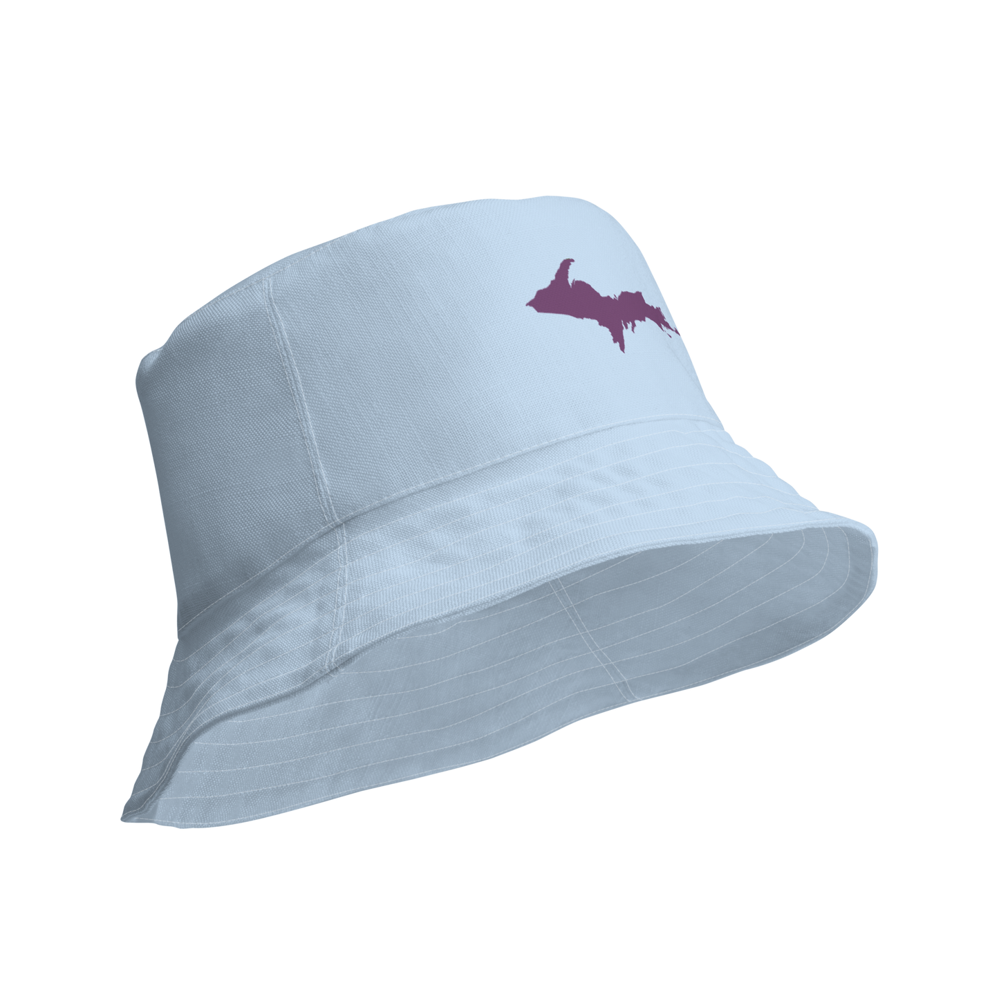 Michigan Upper Peninsula Bucket Hat (w/ Plum UP Outline) | Reversible - Light Blue