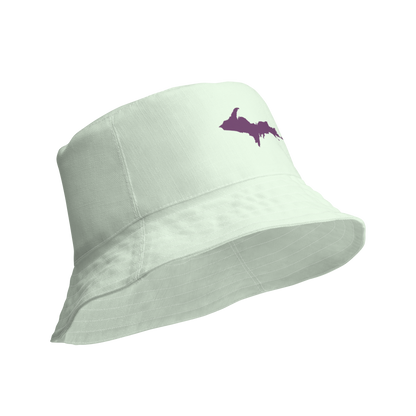 Michigan Upper Peninsula Bucket Hat (w/ Plum UP Outline) | Reversible - Dew Green