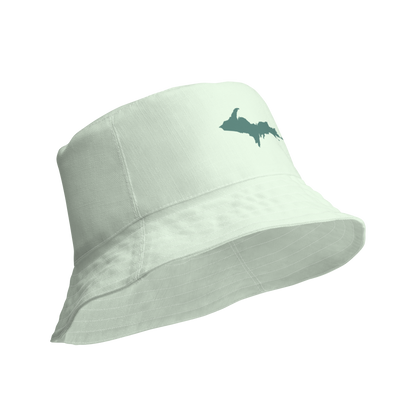 Michigan Upper Peninsula Bucket Hat (w/ Copper Green UP Outline) | Reversible - Dew Green