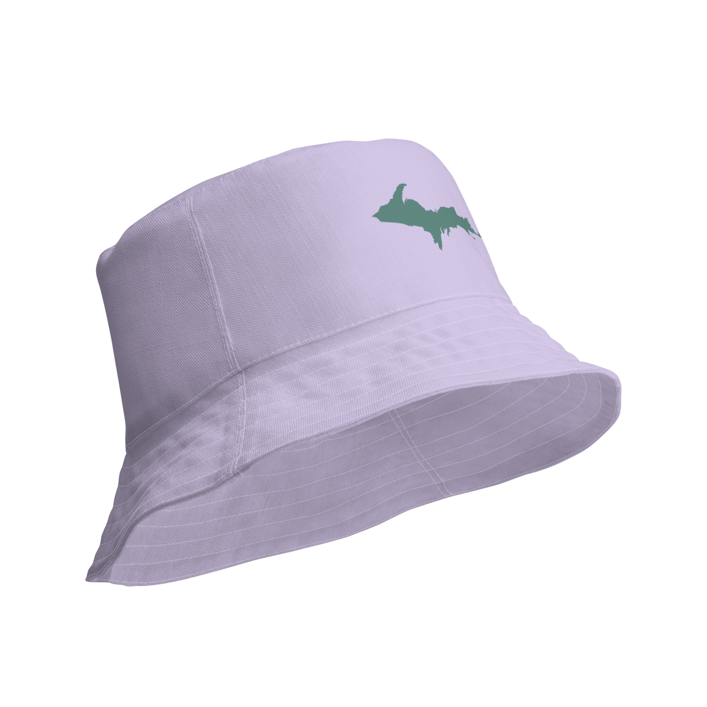 Michigan Upper Peninsula Bucket Hat (w/ Copper Green UP Outline) | Reversible - Lavander