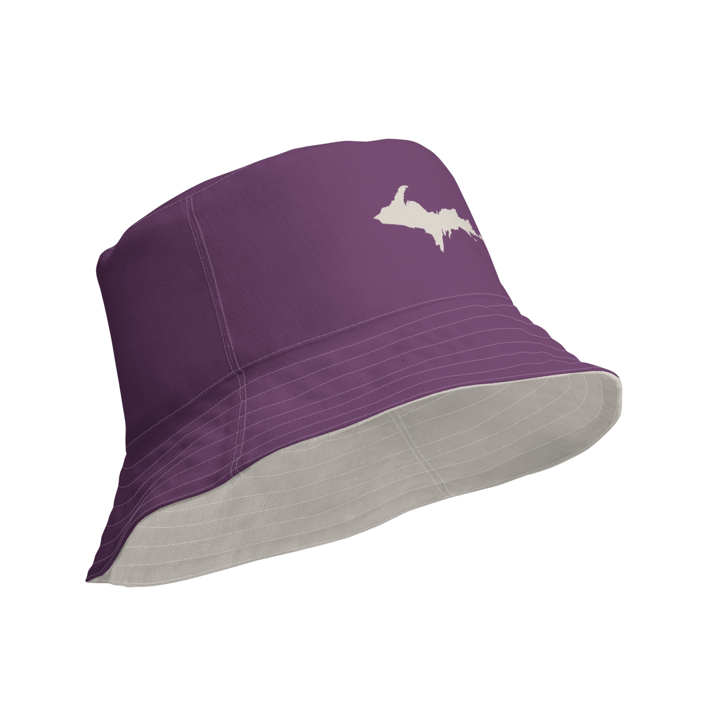 Michigan Upper Peninsula Bucket Hat | Reversible - Plum/Canvas Color