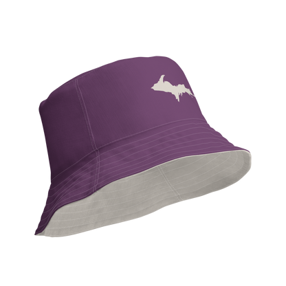 Michigan Upper Peninsula Bucket Hat | Reversible - Plum/Canvas Color