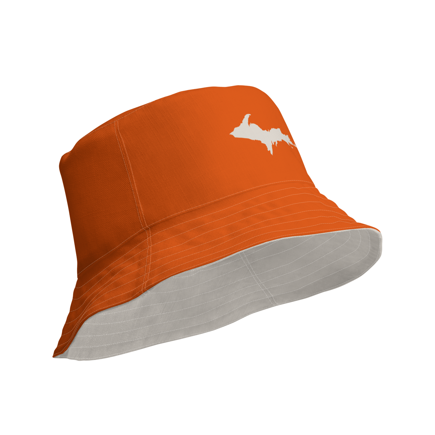 Michigan Upper Peninsula Bucket Hat | Reversible - Maple Leaf Orange/Canvas Color