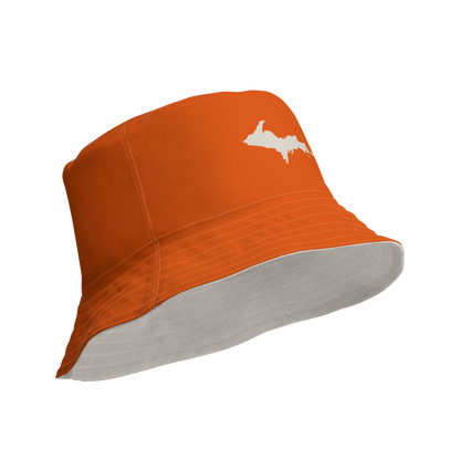 Michigan Upper Peninsula Bucket Hat | Reversible - Maple Leaf Orange/Canvas Color