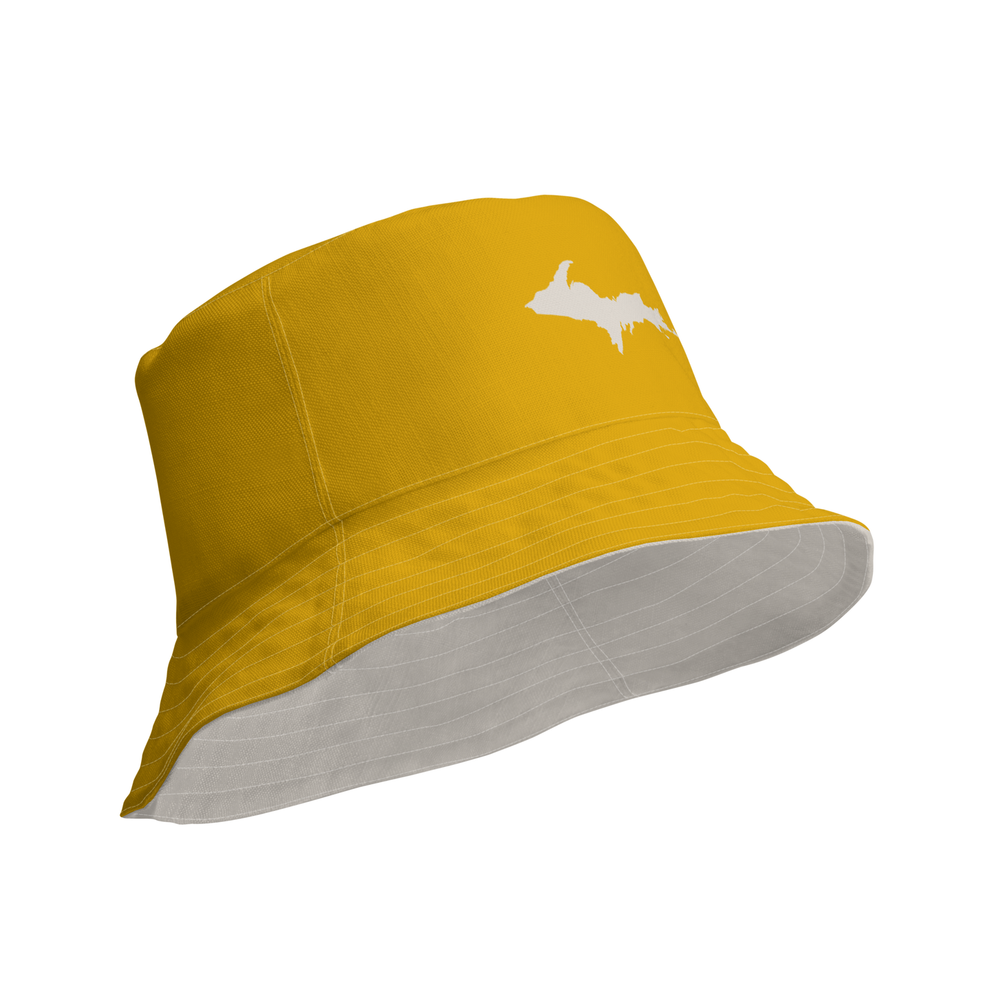 Michigan Upper Peninsula Bucket Hat | Reversible - Gold/Canvas Color