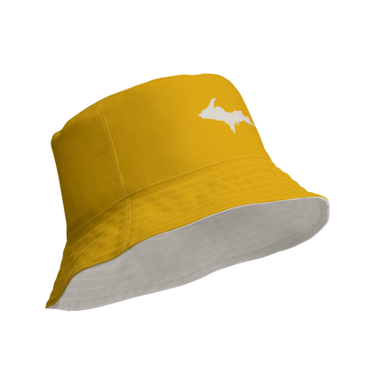 Michigan Upper Peninsula Bucket Hat | Reversible - Gold/Canvas Color