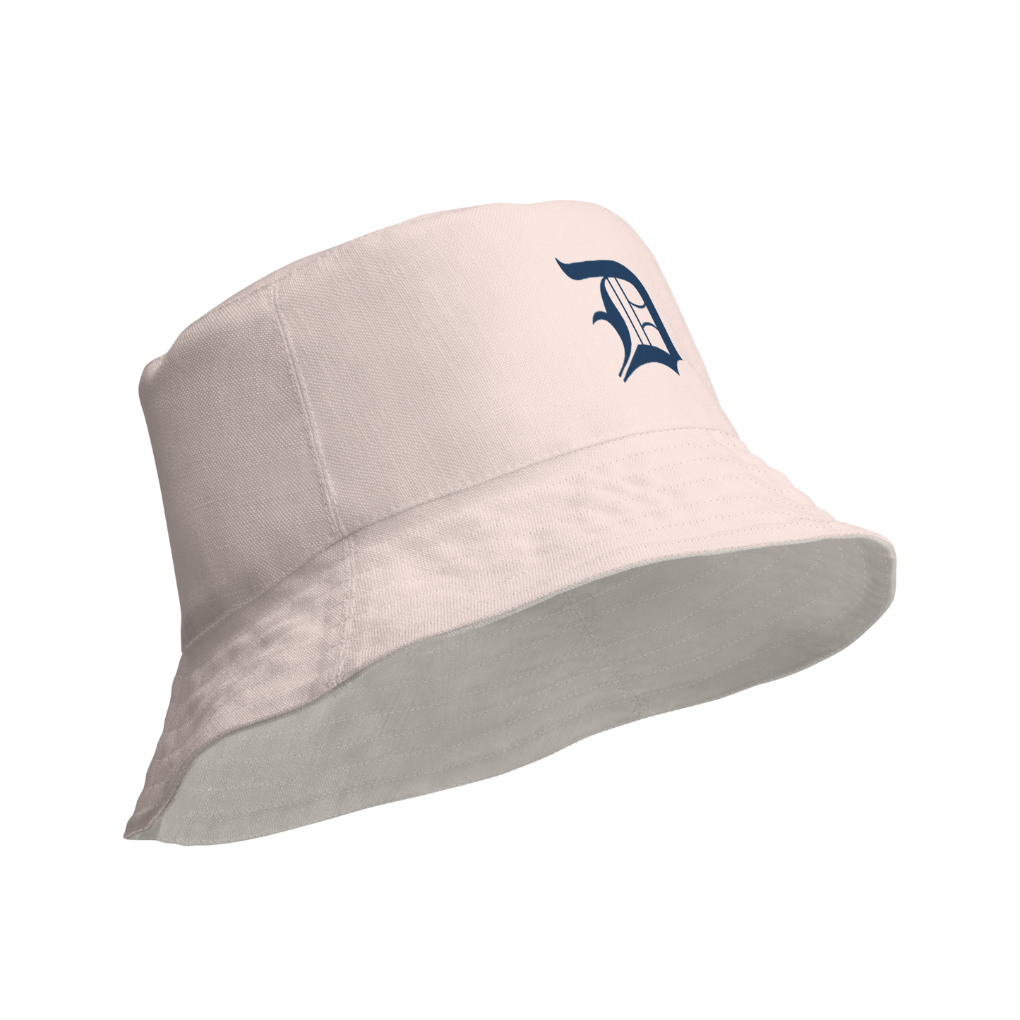 Detroit 'Old English D' Bucket Hat | Reversible - Champagne Pink/Canvas Color