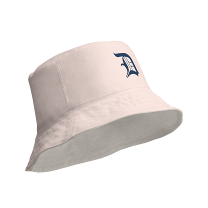 Detroit 'Old English D' Bucket Hat | Reversible - Champagne Pink/Canvas Color