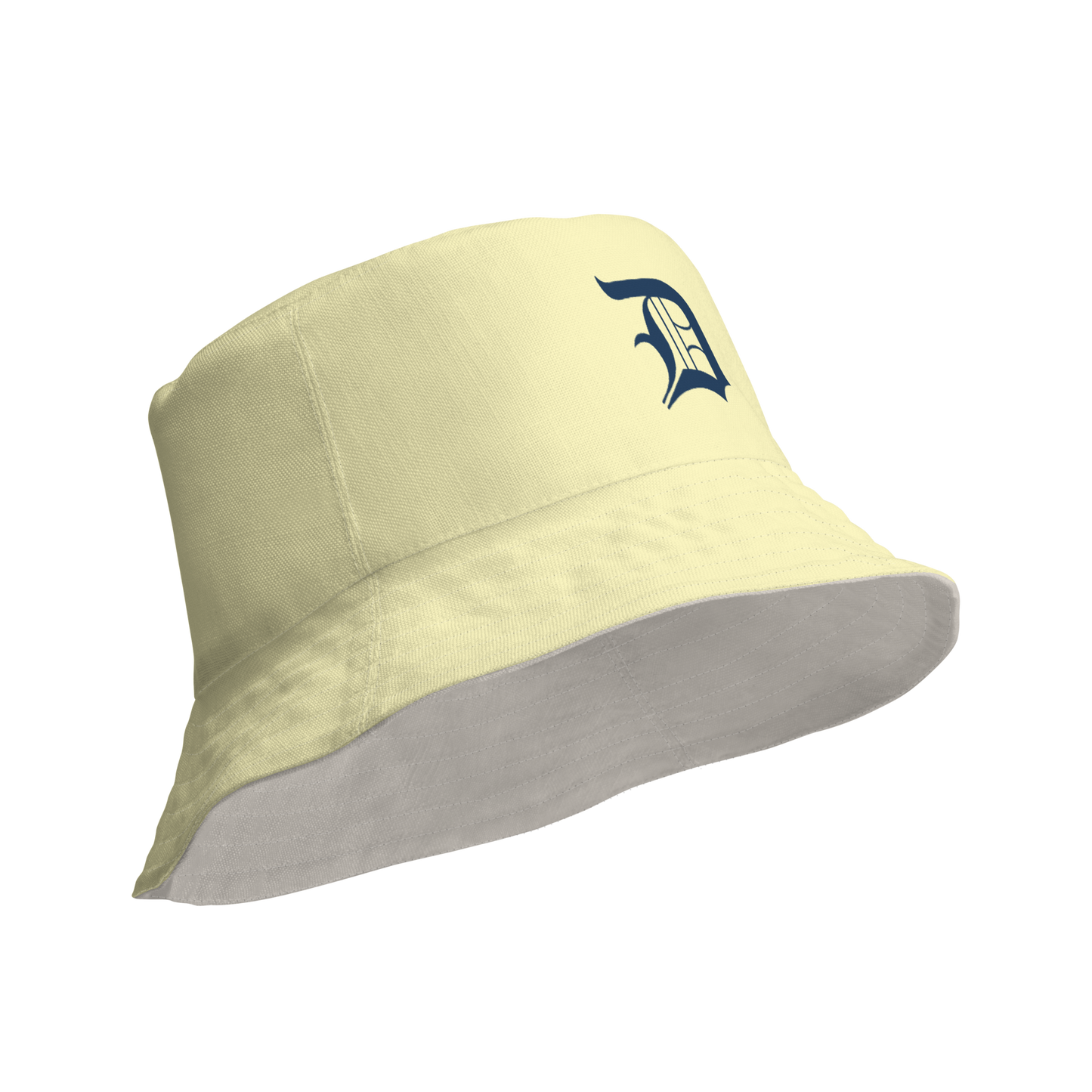 Detroit 'Old English D' Bucket Hat | Reversible - Canary Yellow/Canvas Color