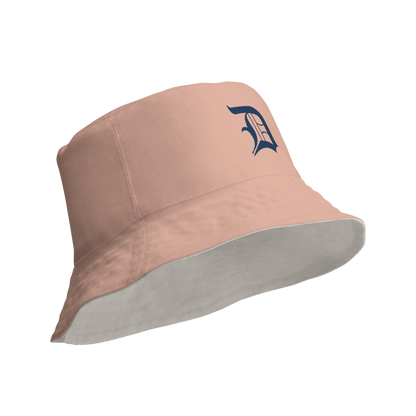 Detroit 'Old English D' Bucket Hat | Reversible - Pale Copper/Canvas Color