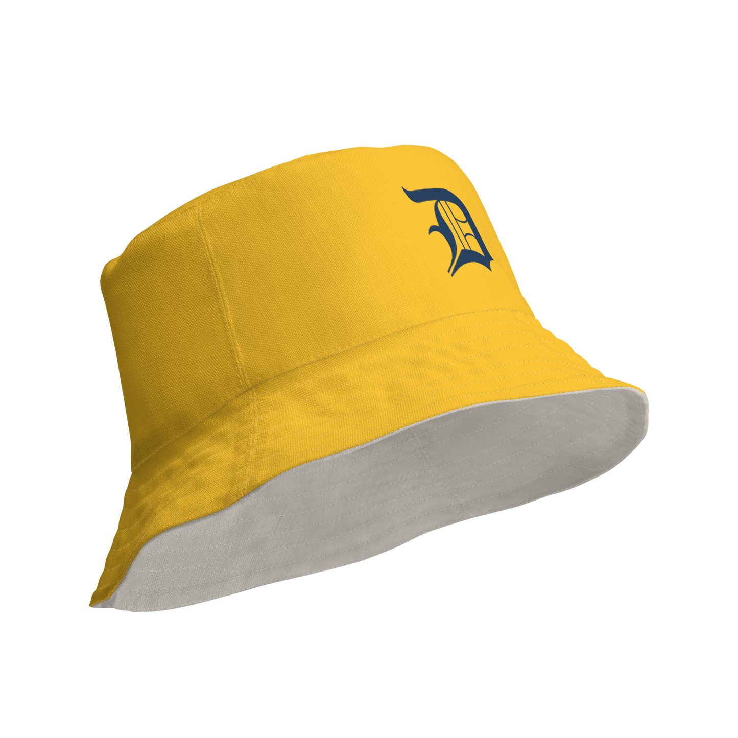 Detroit 'Old English D' Bucket Hat | Reversible - Maize/Canvas Color