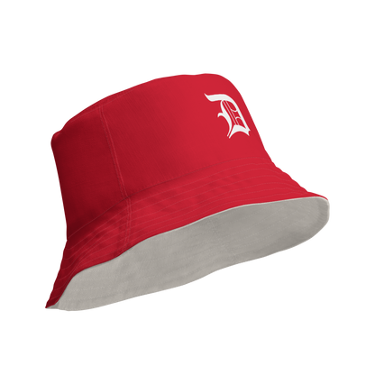 Detroit 'Old English D' Bucket Hat | Reversible - Aliform Red/Canvas Color